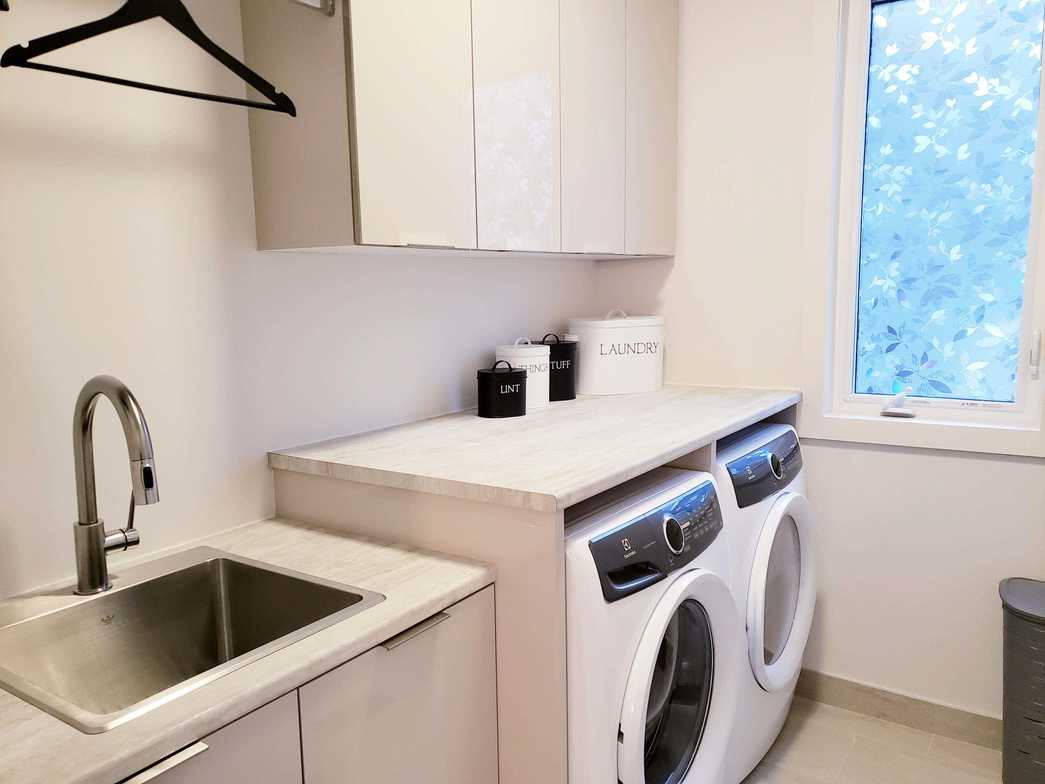 neat and tidy laundry room
