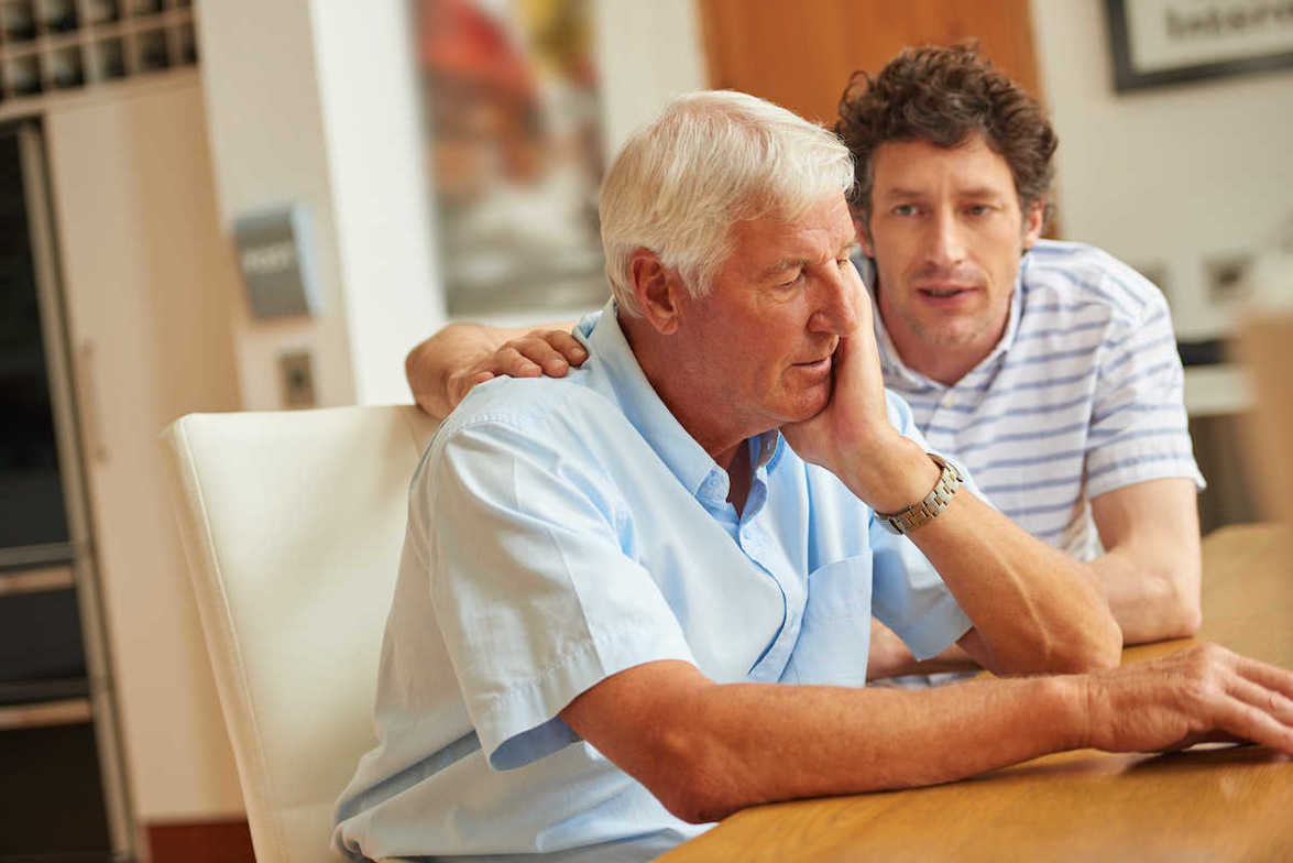 adult conversing with parents