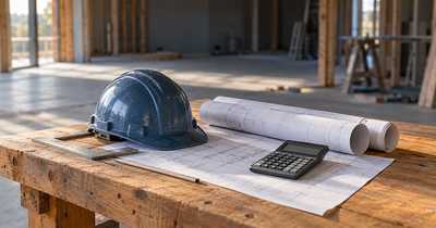 Illustration of a construction project and real estate planning